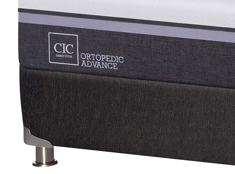JUEGO DE DORMITORIO CIC CAMA BOX SPRING ORTOPEDIC ADVANCE B5 1.5 PLAZAS NEGRO + SET NEW TORINO CHOCOLATE - 3