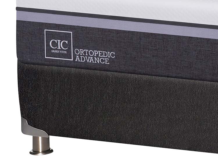 JUEGO DE DORMITORIO CIC CAMA BOX SPRING ORTOPEDIC ADVANCE B5 BN 2 PLAZAS NEGRO + SET NEW TORINO CHOCOLATE - 3