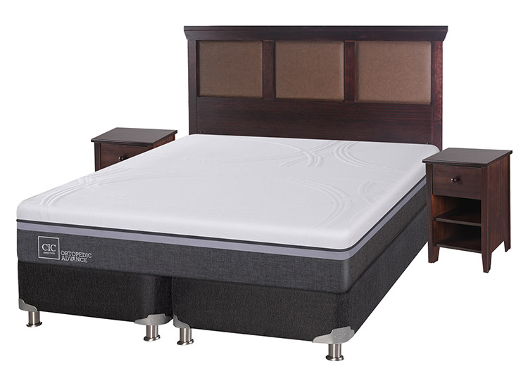 JUEGO DE DORMITORIO CIC CAMA BOX SPRING ORTOPEDIC ADVANCE B5 KING NEGRO + SET NEW TORINO CHOCOLATE - 2