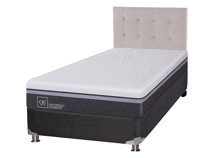 JUEGO DE DORMITORIO CIC CAMA BOX SPRING ORTOPEDIC ADVANCE B5 1.5 PLAZAS NEGRO + RESPALDO TIGRIS - 2