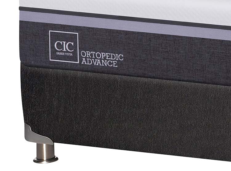 JUEGO DE DORMITORIO CIC CAMA BOX SPRING ORTOPEDIC ADVANCE B5 1.5 PLAZAS NEGRO + RESPALDO TIGRIS - 3