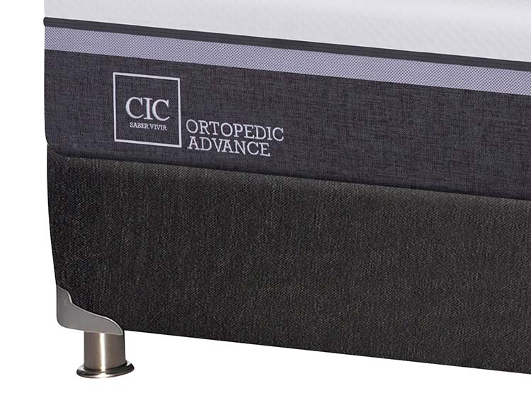 JUEGO DE DORMITORIO CIC CAMA BOX SPRING ORTOPEDIC ADVANCE B5 BN 2 PLAZAS NEGRO + RESPALDO TIGRIS - 3