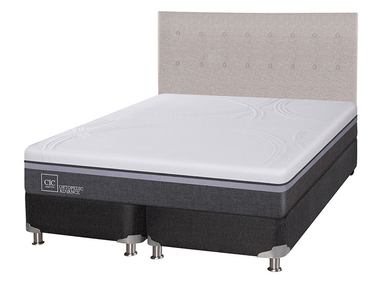 JUEGO DE DORMITORIO CIC CAMA BOX SPRING ORTOPEDIC ADVANCE B5 KING NEGRO + RESPALDO TIGRIS - 2