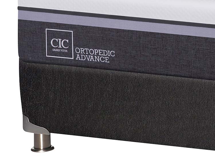 JUEGO DE DORMITORIO CIC CAMA BOX SPRING ORTOPEDIC ADVANCE B5 KING NEGRO + RESPALDO TIGRIS - 3