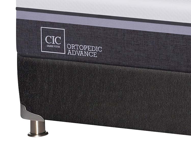 JUEGO DE DORMITORIO CIC CAMA BOX SPRING ORTOPEDIC ADVANCE B5 BN 2 PLAZAS NEGRO + SET TIGRIS - 3
