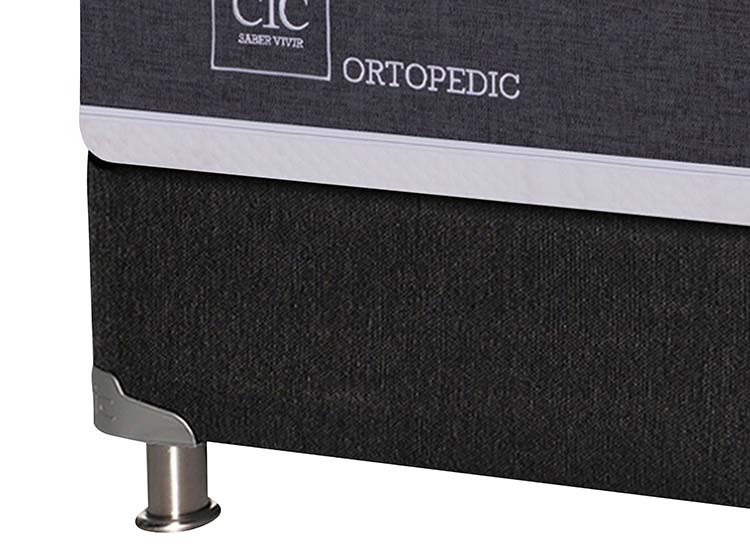 JUEGO DE DORMITORIO CIC CAMA BOX SPRING NEW ORTOPEDIC B5 BN 2 PLAZAS NEGRO + RESPALDO EUFRATES - 3