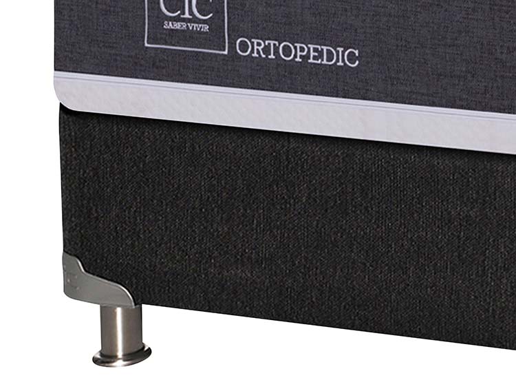 JUEGO DE DORMITORIO CIC CAMA BOX SPRING NEW ORTOPEDIC B5 KING NEGRO + RESPALDO EUFRATES - 3