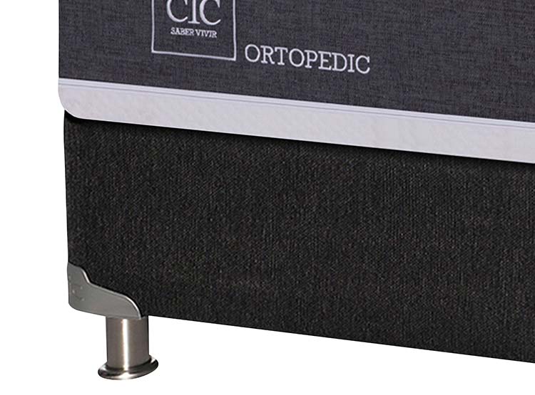 JUEGO DE DORMITORIO CIC CAMA BOX SPRING NEW ORTOPEDIC B5 BN 2 PLAZAS NEGRO + SET EUFRATES - 3