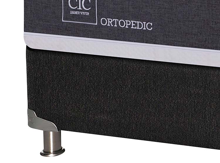 JUEGO DE DORMITORIO CIC CAMA BOX SPRING NEW ORTOPEDIC B5 BD 2 PLAZAS NEGRO + SET EUFRATES - 3