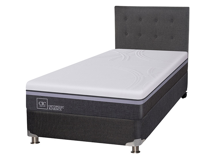 JUEGO DE DORMITORIO CIC CAMA BOX SPRING ORTOPEDIC ADVANCE B5 1.5 PLAZAS NEGRO + RESPALDO EUFRATES - 2