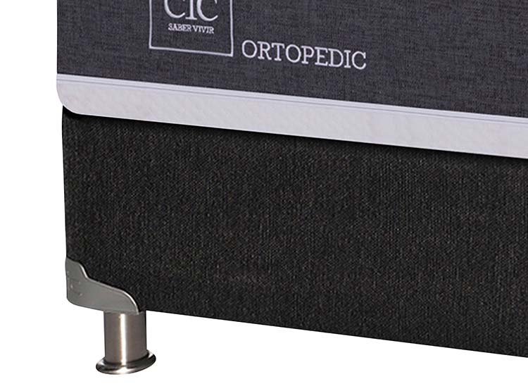 JUEGO DE DORMITORIO CIC CAMA BOX SPRING NEW ORTOPEDIC B5 BD 2 PLAZAS NEGRO + RESPALDO BAKER - 3