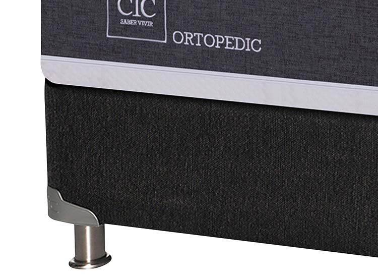JUEGO DE DORMITORIO CIC CAMA BOX SPRING NEW ORTOPEDIC B5 1.5 PLAZAS NEGRO + SET BAKER - 3