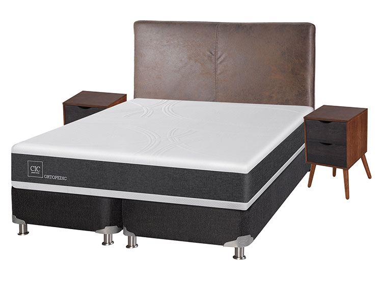 JUEGO DE DORMITORIO CIC CAMA BOX SPRING NEW ORTOPEDIC B5 KING NEGRO + SET BAKER - 2