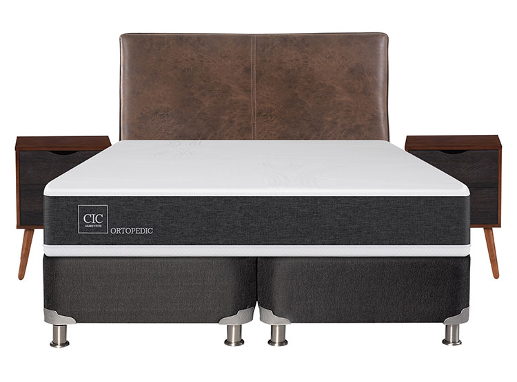 JUEGO DE DORMITORIO CIC CAMA BOX SPRING NEW ORTOPEDIC B5 KING NEGRO + SET BAKER - 1