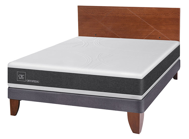 JUEGO DE DORMITORIO CIC CAMA EUROPEA NEW ORTOPEDIC BN 2 PLAZAS + RESPALDO NEW VILLARICA - 2