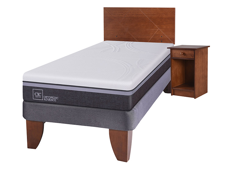 JUEGO DE DORMITORIO CIC CAMA EUROPEA ORTOPEDIC ADVANCE 1.5 PLAZAS + SET NEW VILLARRICA - 2