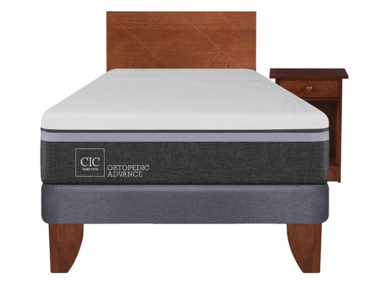 JUEGO DE DORMITORIO CIC CAMA EUROPEA ORTOPEDIC ADVANCE 1.5 PLAZAS + SET NEW VILLARRICA - 1