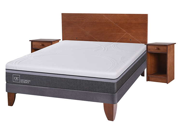 JUEGO DE DORMITORIO CIC CAMA EUROPEA ORTOPEDIC ADVANCE BN 2 PLAZAS + SET NEW VILLARRICA - 2