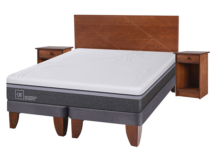 JUEGO DE DORMITORIO CIC CAMA EUROPEA ORTOPEDIC ADVANCE BD 2 PLAZAS + SET NEW VILLARRICA - 2