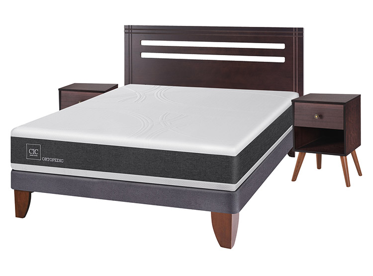 JUEGO DE DORMITORIO CIC CAMA EUROPEA NEW ORTOPEDIC BN 2 PLAZAS + SET NEW MUNICH - 2