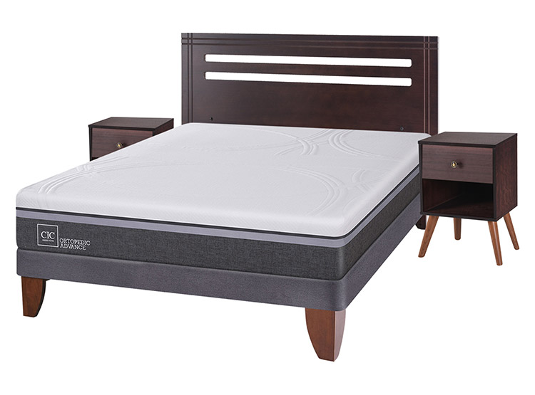 JUEGO DE DORMITORIO CIC CAMA EUROPEA ORTOPEDIC ADVANCE BN 2 PLAZAS + SET NEW MUNICH - 2