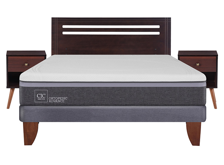 JUEGO DE DORMITORIO CIC CAMA EUROPEA ORTOPEDIC ADVANCE BN 2 PLAZAS + SET NEW MUNICH - 1