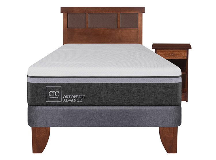 JUEGO DE DORMITORIO CIC CAMA EUROPEA ORTOPEDIC ADVANCE 1.5 PLAZAS + SET NEW DUBLIN CARAMEL - 1