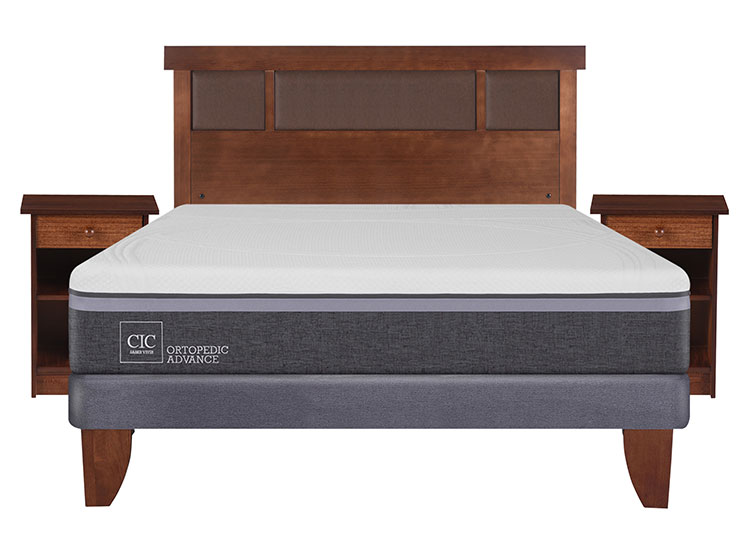 JUEGO DE DORMITORIO CIC CAMA EUROPEA ORTOPEDIC ADVANCE BN 2 PLAZAS + SET NEW DUBLIN CARAMEL - 1