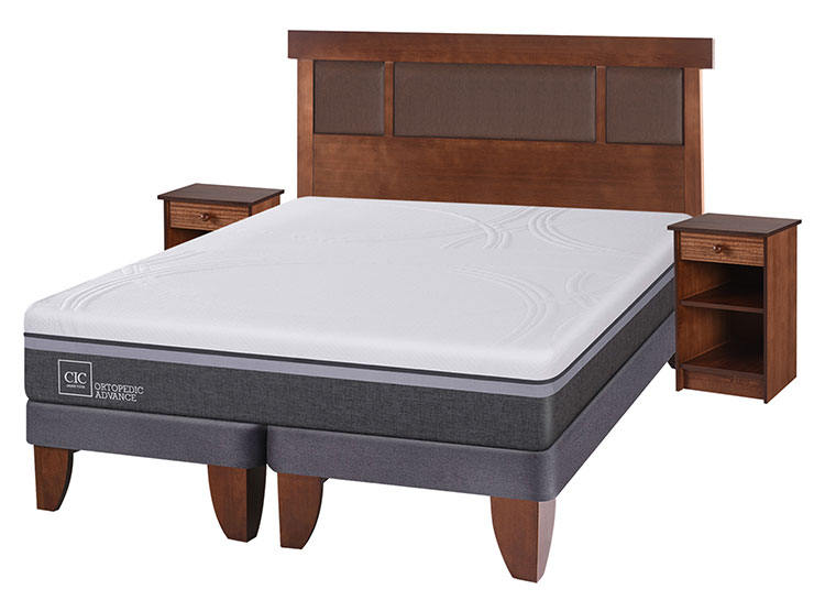 JUEGO DE DORMITORIO CIC CAMA EUROPEA ORTOPEDIC ADVANCE BD 2 PLAZAS + SET NEW DUBLIN CARAMEL - 2