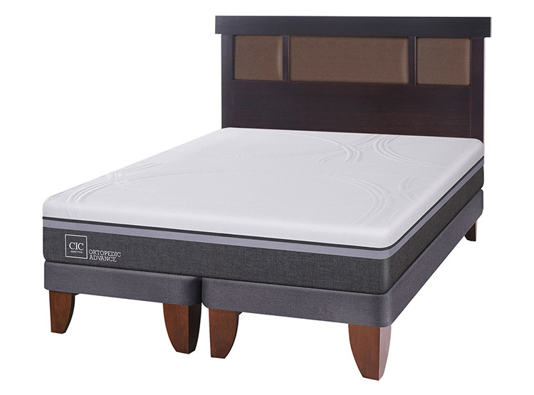 JUEGO DE DORMITORIO CIC CAMA EUROPEA ORTOPEDIC ADVANCE BD 2 PLAZAS + RESPALDO NEW DUBLIN CHOCOLATE - 2