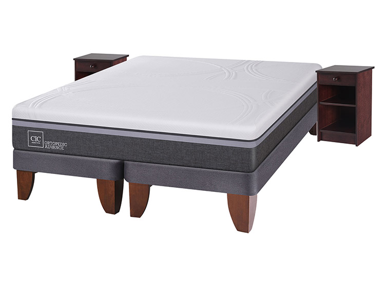 JUEGO DE DORMITORIO CIC CAMA EUROPEA ORTOPEDIC ADVANCE BD 2 PLAZAS + VELADOR NEW DUBLIN CHOCOLATE - 2