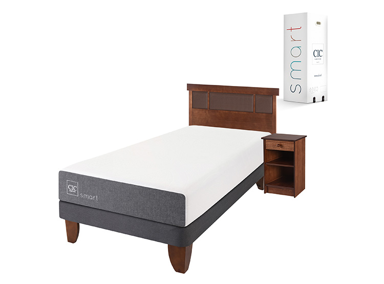 JUEGO DE DORMITORIO CIC CAMA EUROPEA SMART 1.5 PLAZAS + SET NEW DUBLIN CARAMELO - 2