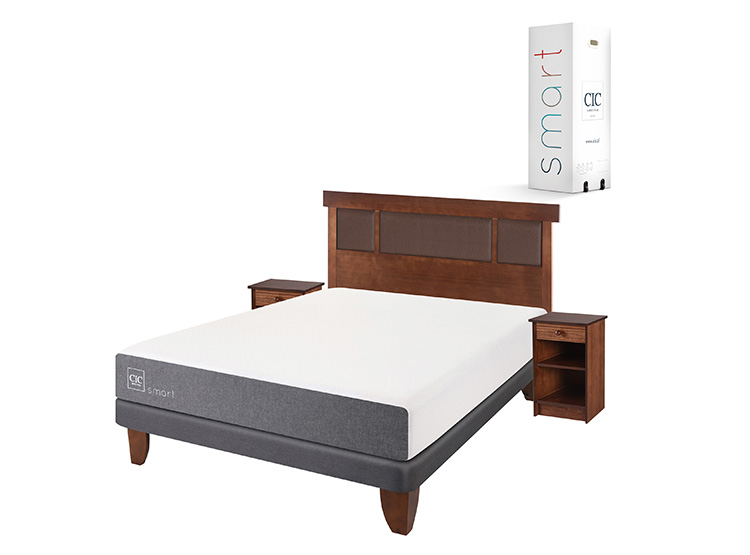 JUEGO DE DORMITORIO CIC CAMA EUROPEA SMART BN 2 PLAZAS + SET NEW DUBLIN CARAMELO - 2