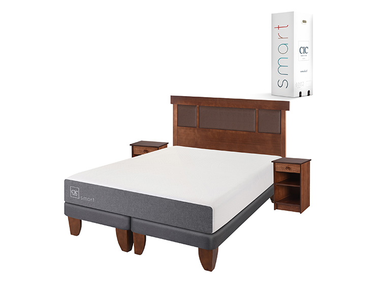 JUEGO DE DORMITORIO CIC CAMA EUROPEA SMART BD 2 PLAZAS + SET NEW DUBLIN CARAMELO - 2
