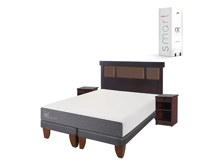 JUEGO DE DORMITORIO CIC CAMA EUROPEA SMART BD 2 PLAZAS + SET NEW DUBLIN CHOCOLATE - 2