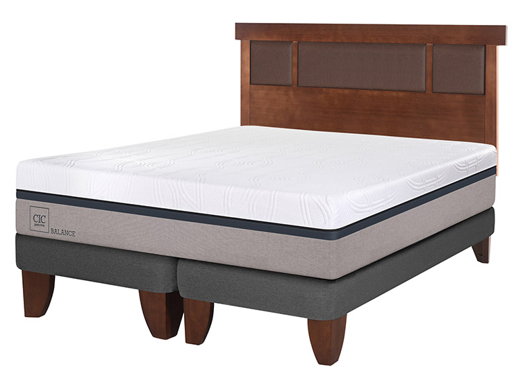 JUEGO DE DORMITORIO CIC CAMA EUROPEA BALANCE BD 2 PLAZAS + RESPALDO NEW DUBLIN CARAMELO - 2
