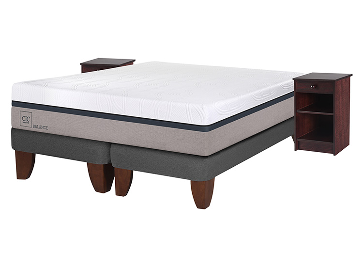 JUEGO DE DORMITORIO CIC CAMA EUROPEA BALANCE BD 2 PLAZAS + VELADORES NEW DUBLIN CHOCOLATE - 2