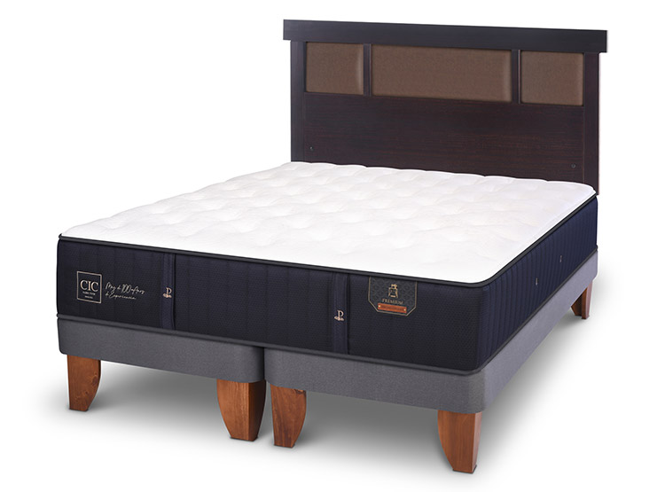 JUEGO DE DORMITORIO CIC CAMA EUROPEA PREMIUM BD 2 PLAZAS + RESPALDO NEW DUBLIN CHOCOLATE - 2