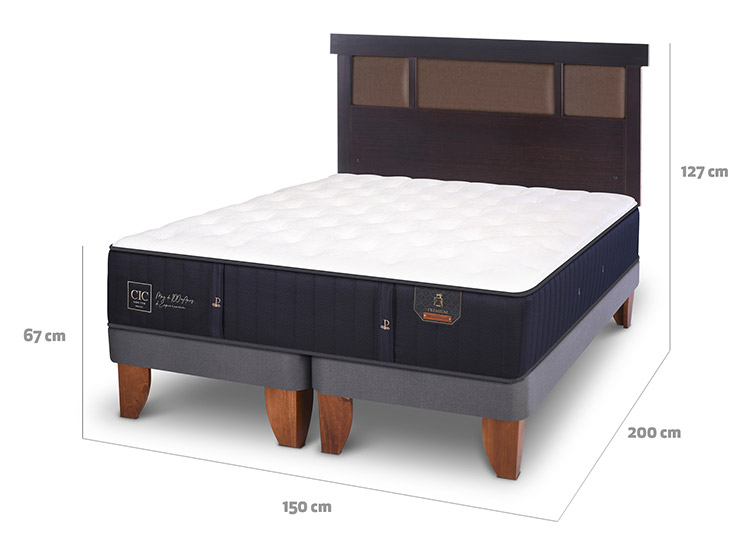 JUEGO DE DORMITORIO CIC CAMA EUROPEA PREMIUM BD 2 PLAZAS + RESPALDO NEW DUBLIN CHOCOLATE - 3