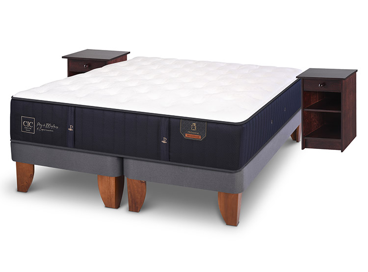 JUEGO DE DORMITORIO CIC CAMA EUROPEA PREMIUM BD 2 PLAZAS + VELADORES NEW DUBLIN CHOCOLATE - 2