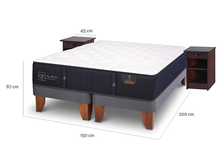 JUEGO DE DORMITORIO CIC CAMA EUROPEA PREMIUM BD 2 PLAZAS + VELADORES NEW DUBLIN CHOCOLATE - 3