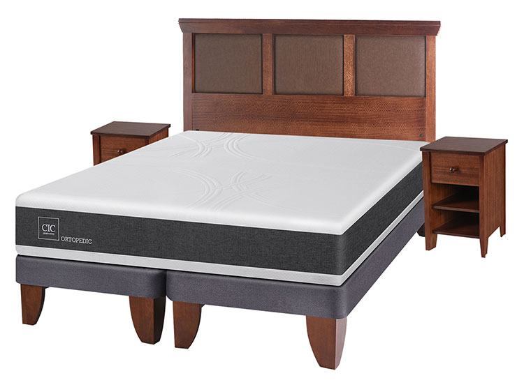 JUEGO DE DORMITORIO CIC CAMA EUROPEA NEW ORTOPEDIC BD KING + SET NEW TORINO - 2