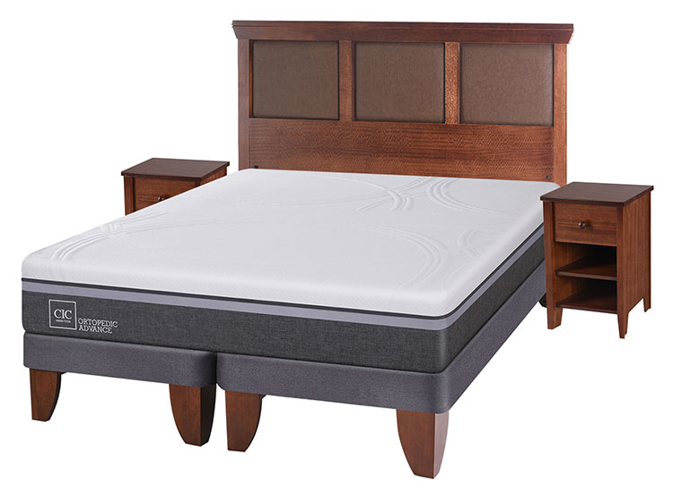JUEGO DE DORMITORIO CIC CAMA EUROPEA ORTOPEDIC ADVANCE BD 2 PLAZAS + SET NEW TORINO - 2