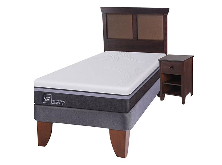 JUEGO DE DORMITORIO CIC CAMA EUROPEA ORTOPEDIC ADVANCE 1.5 PLAZAS + SET NEW TORINO CHOCOLATE - 2