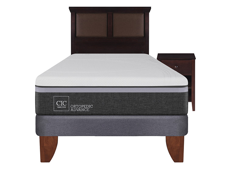 JUEGO DE DORMITORIO CIC CAMA EUROPEA ORTOPEDIC ADVANCE 1.5 PLAZAS + SET NEW TORINO CHOCOLATE - 1