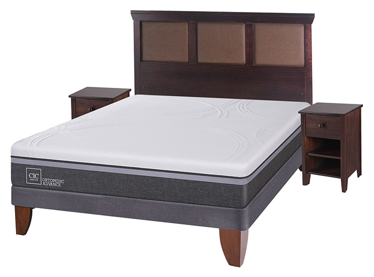 JUEGO DE DORMITORIO CIC CAMA EUROPEA ORTOPEDIC ADVANCE BN 2 PLAZAS + SET NEW TORINO CHOCOLATE - 2