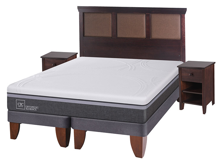 JUEGO DE DORMITORIO CIC CAMA EUROPEA ORTOPEDIC ADVANCE BD KING + SET NEW TORINO CHOCOLATE - 2