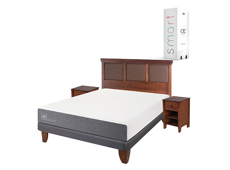 JUEGO DE DORMITORIO CIC CAMA EUROPEA SMART BN 2 PLAZAS + SET NEW TORINO CARAMELO - 2