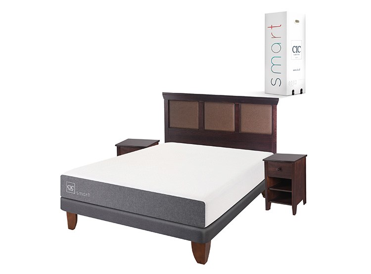 JUEGO DE DORMITORIO CIC CAMA EUROPEA SMART BN 2 PLAZAS + SET NEW TORINO CHOCOLATE - 2