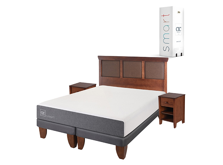 JUEGO DE DORMITORIO CIC CAMA EUROPEA SMART BD KING + SET NEW TORINO CARAMELO - 2